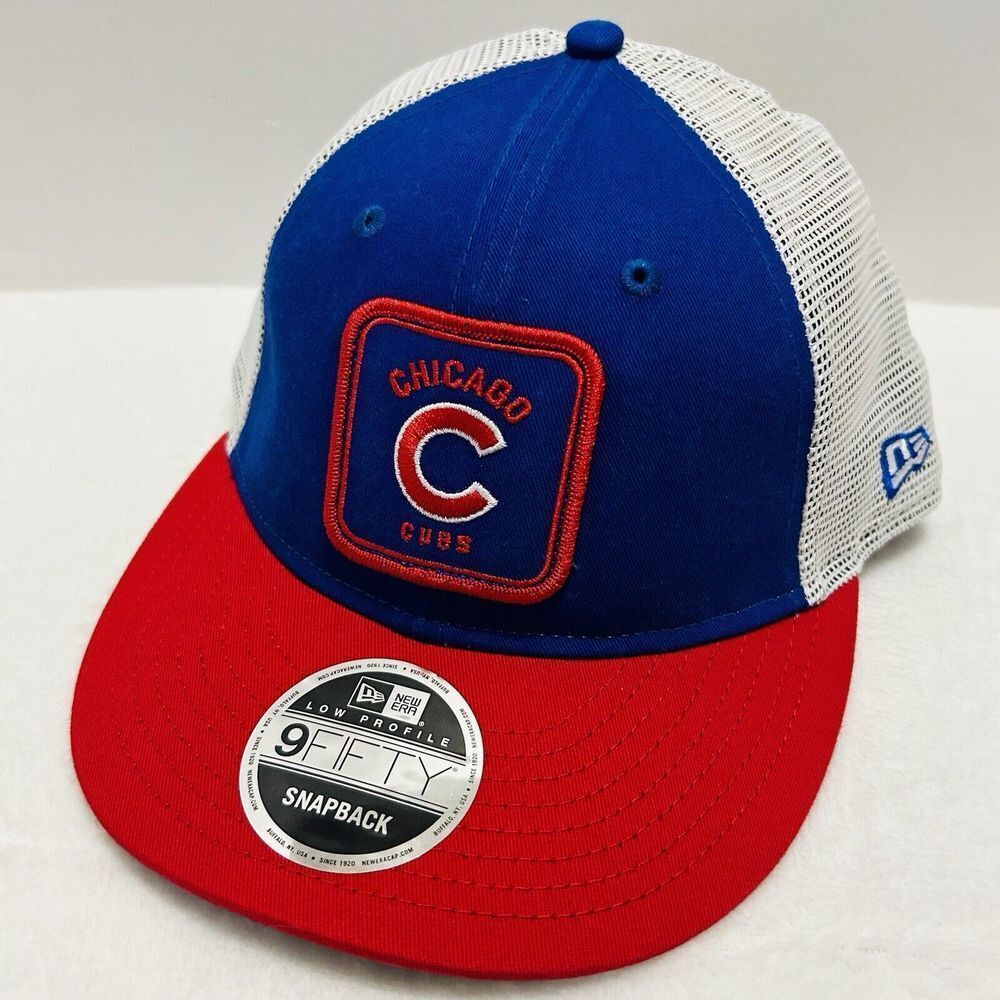 New Era Chicago Cubs Squared Low Profile 9FIFTY Snapback Hat Adjustable Blue